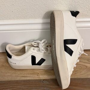 Veja White Sneakers with Black Accents